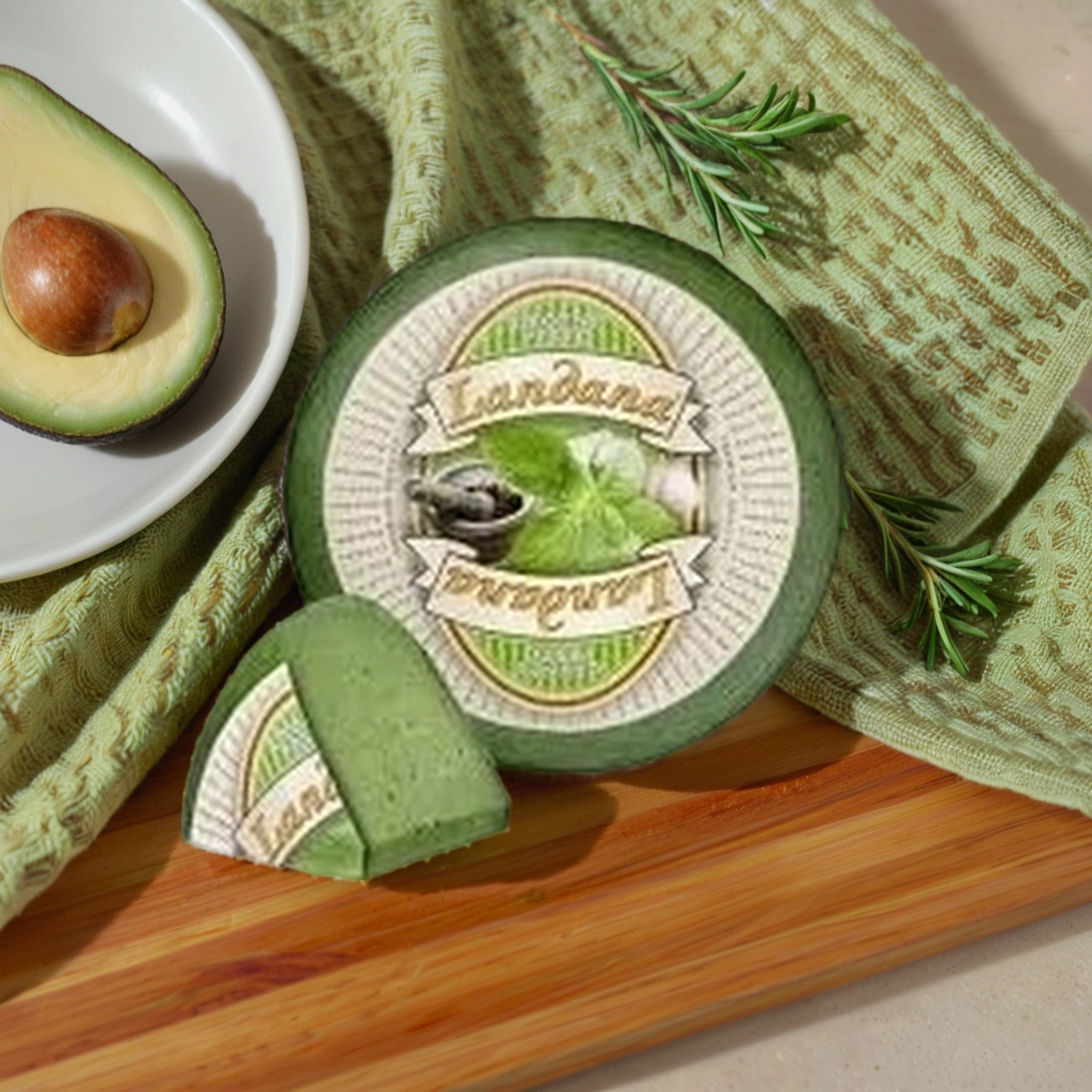 Полутвердый сыр c  зеленым песто, Landana groene pesto, 250 гр.